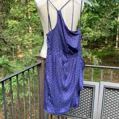 BCBGeneration royal bluee dress with polka dots/pockets and ruffle on side sz. 0