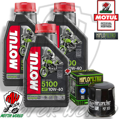 KIT TAGLIANDO 3 LT 5100 10W40 + FILTRO HIFLO HF303 Kawasaki 400 Xanthus