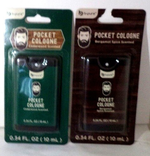 2 Pocket Spray Colognes Bergamot Spice & Cedarwood Scented .34 fl oz ea Sealed - Picture 2 of 2