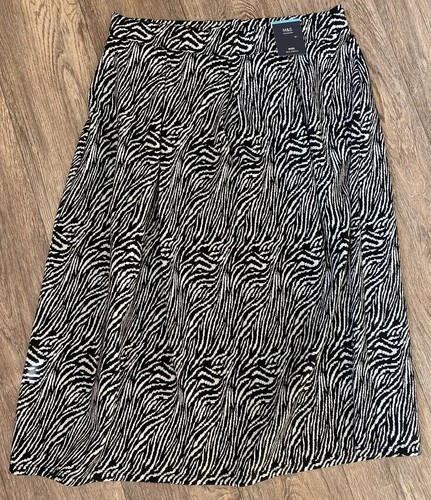 M&S collection Zebra print midi with stretch skirt UK 14 eu 42 NEW RRP £39 - Picture 2 of 9