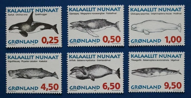 Whales Mint Hinged Full Sheet Greenlandic Stamps