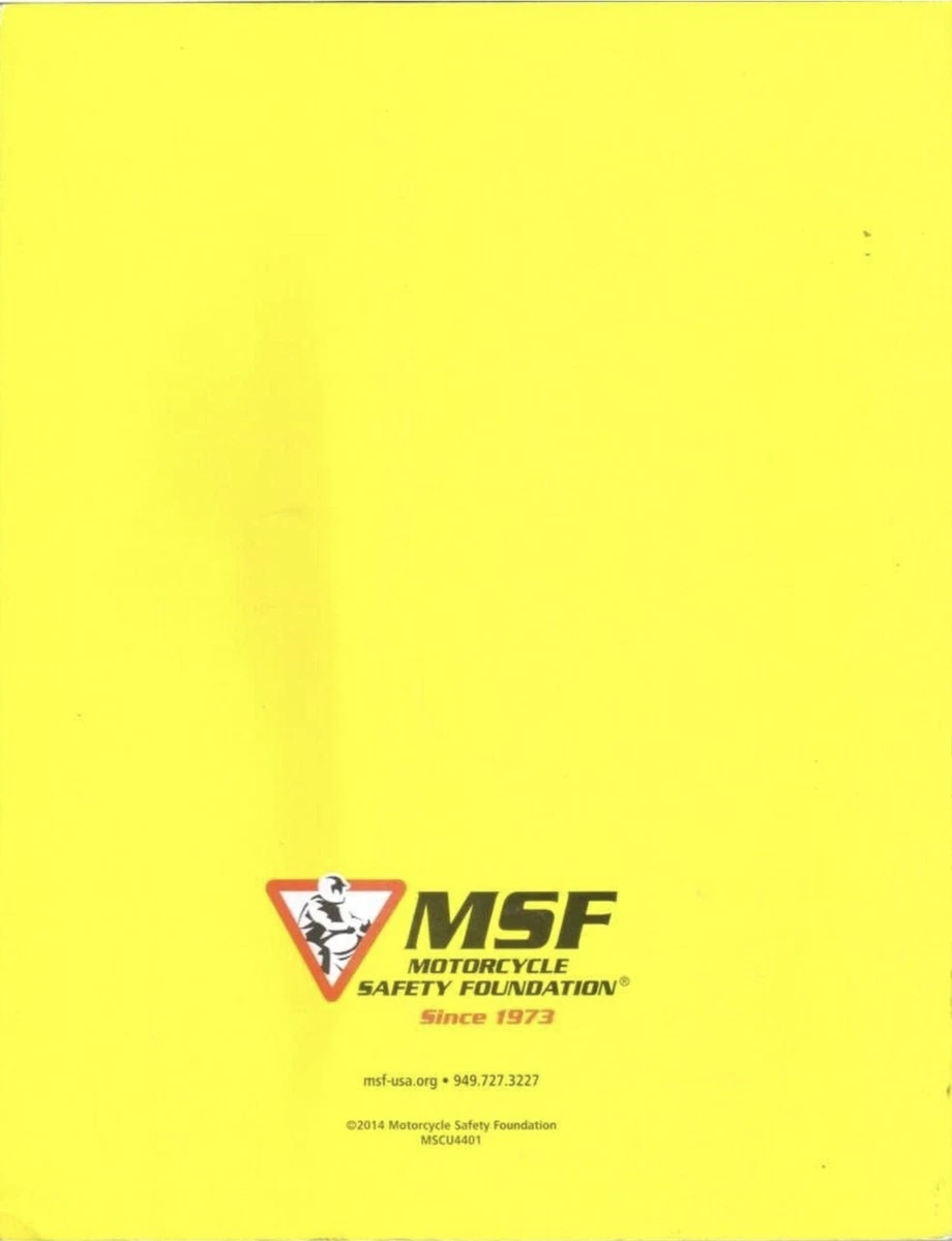 MSF Motorcycle Safety Course Basic Ridercourse Rider Handbook 2014 NEW!! |  eBay