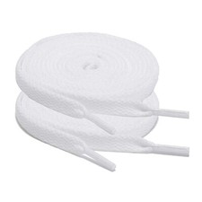 2Pair 24 27 36 45 63 72 Inch Flat Shoelaces Replacement for Sneakers Boots White
