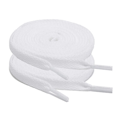 2Pair 24 27 36 45 63 72 Inch Flat Shoelaces Replacement for Sneakers Boots  White