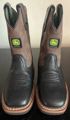 John Deere Jonny Popper Western Round Toe Boots Boys Size 10.5
