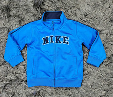 Nike Jacket Toddler 24M Blue Boys Spell Out Logo Full Zip Track Polyester Pocket