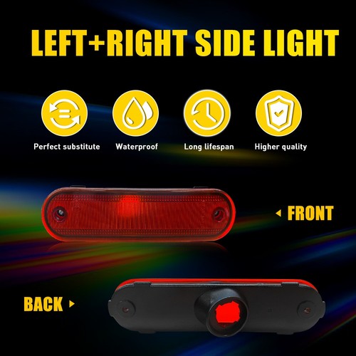 4PC Red Amber Rear Front Side Marker Lights Lamps For 1990-05 Mazda Miata MX-5 J - Picture 7 of 11