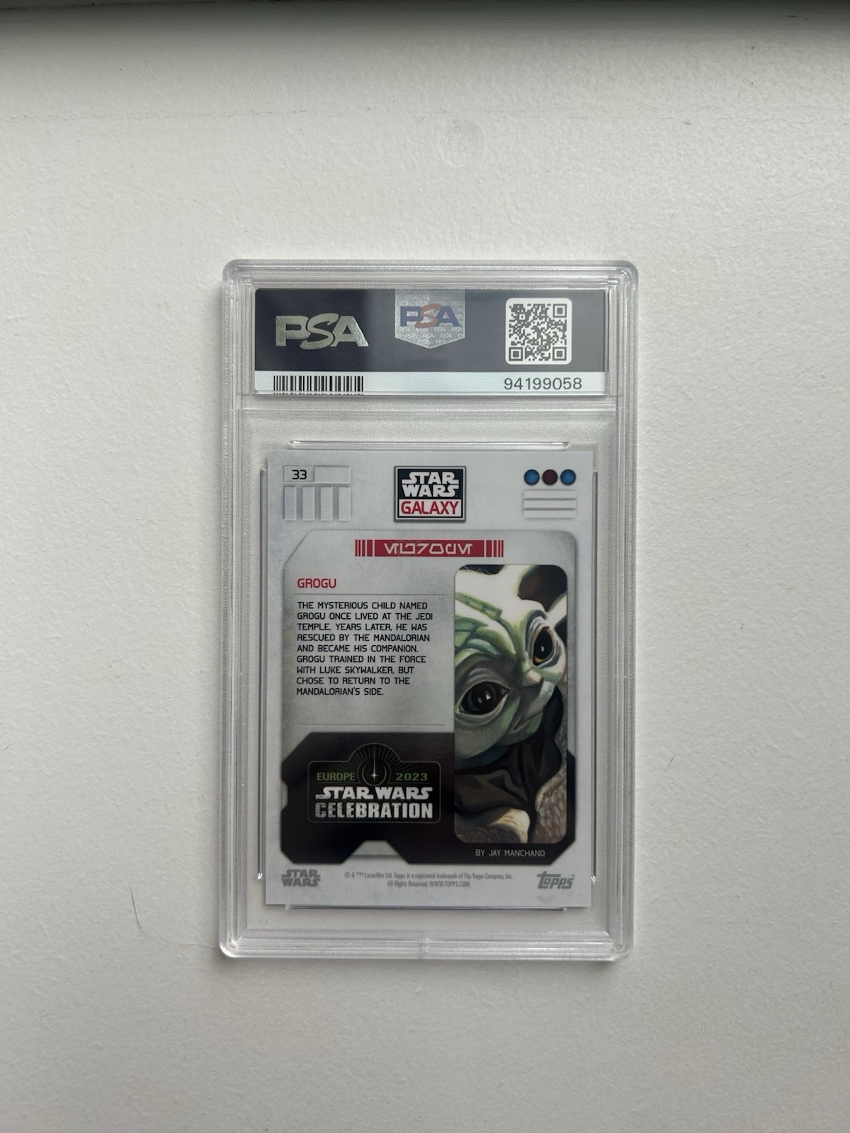 Topps Star Wars Galaxy 2023 #33 Grogu Purple /299 PSA 10 Cert 94199058 view 2