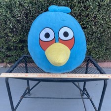 Rare Jumbo Blue Jay Angry Bird Plush 15 Tall Without The Hair And 27 Length
