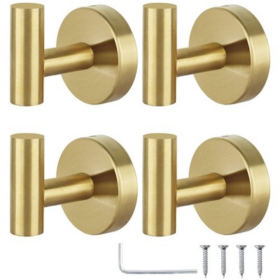 HOMAGIC TOWEL HOOKS BATHROOM COAT HOOK ROBE HOOK STAINLESS HEAVY DUTY - GOLD