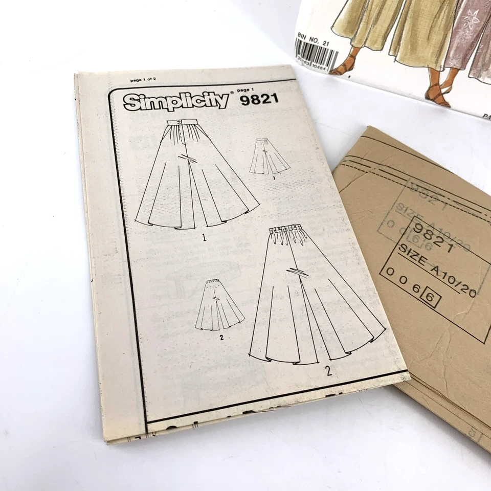 Simplicity Sewing Pattern 9821 Culottes Sz 10-20 2 Styles 1990 Uncut FF - Image 3 of 4