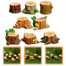 8Pcs Miniature Tree Stake Tiny Tree Stake Landscape fairy decor stump