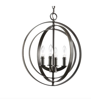 Progress Lighting Equinox 4 Light Antique Bronze Globe Medium Hanging Pendant
