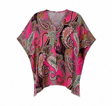 Tunic Top Women’s Size L Pink Paisley Print