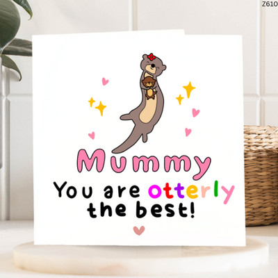 ''Mama Otterly The Best - Süße Otter Mom Karte''
