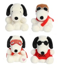 Aurora Peanuts Palm Pals Bundle, Snoopy, Kissing Bandit, Joe Cool and Flying Ace