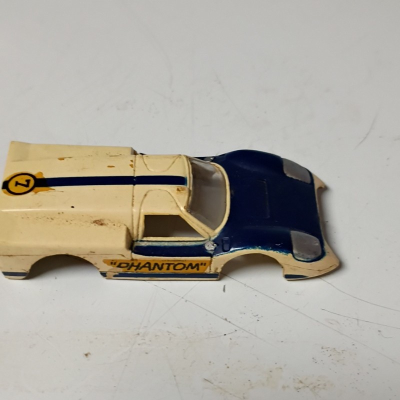 HO Scale Slot Car Phantom Body Shell #7 Blue White HO Slot Car