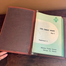 Vintage 50s 60s Advance Trades School ATS Electrical Training Binder