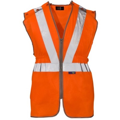 Hi Viz Vis orange Weste TRACKER Sicherheitskleidung Reißverschluss EN 20471 GO/RT 3279