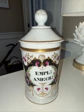Antique French Apothecary Jar H. Vignier Paris Porcelain BACC JUNIP Pharmacy