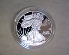 2008-W   SILVER EAGLE  IN PROOF CONDITION BELOW SILVER VALUE