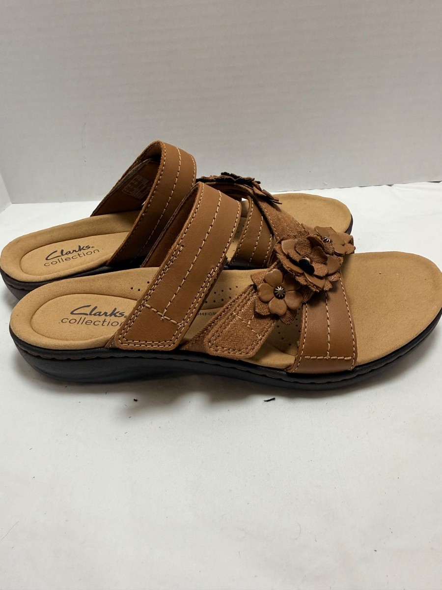 NEW Clarks Laurieann Rose Women's Tan Leather Sandals Size 7.5 M