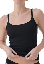 Womens Cotton Camisole Tank Top with Built-In Shelf Bra