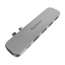 USB-C 6-in-2 Multiport Hub Adapter MacBook Compatible with Dual 4K HDMI Multi...