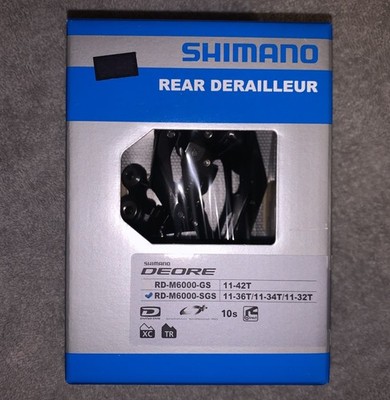 SHIMANO Deore RD-M6000-SGS 11-32/34/36t MTB 10 Speed Rear Derailleur NEW