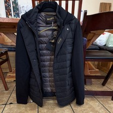 MooRER Quilted Hooded Lined Mid-Length Black ...