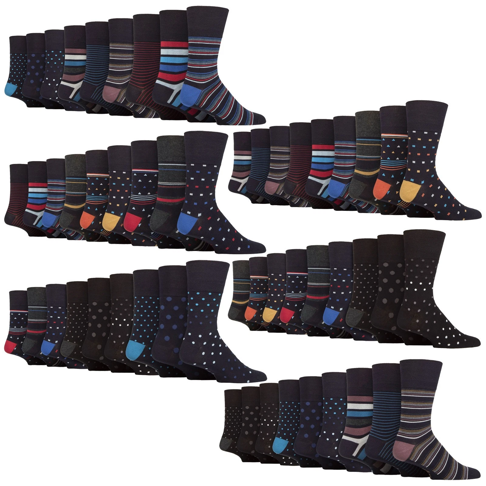 Mens Bamboo Non Elastic Socks by Sock Shop Gentle Grip , 9 Pack Soft Top Socks