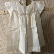 Antique Victorian Baby Or Doll Dress Crochet Embroidered Lace And Cutwork