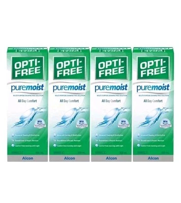 OPTI-FREE 4x 300ml Opti Free Pure Moist Contact Lens Solutions NEW