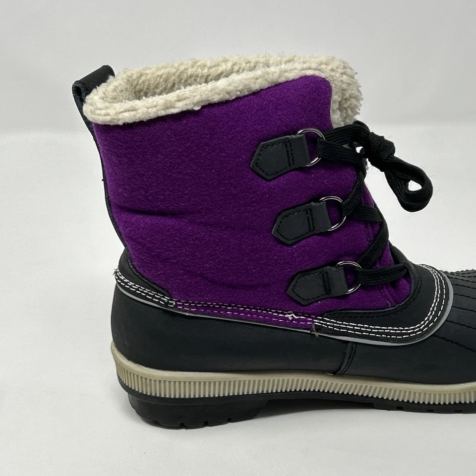 Khombu Totes Telluride女式8.5米冬季雪地靴紫色黑色防水 — 第 4/4 张图片