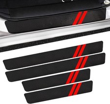 4 PCS Door Sill Decal Protectors Anti-scratch Car Door Sill Protec Color: Red