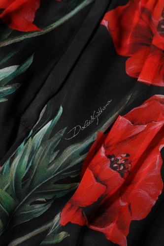Dolce & Gabbana Black Floral High Waist Women Hot Pants Women's Shorts Authentic - Picture 3 of 4