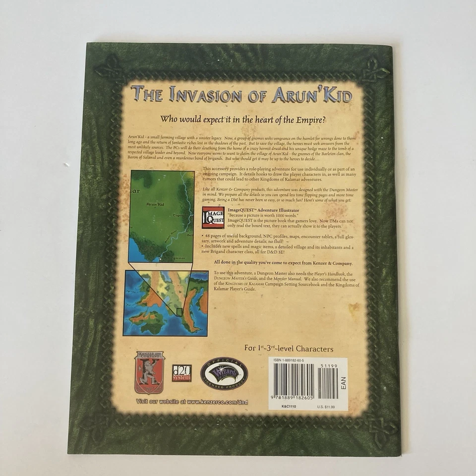 D&D The Invasion of Arun'Kid Kingdoms of Kalamar Dungeons & Dragons 2002 D20 Foto 2 de 3