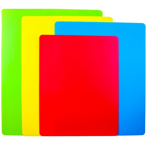 4 Pieces Flexible Cutting Board mats, Plastic Cutting Boards for Kitchen Cook...