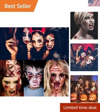 30 Sheets 220 PCS Halloween Fake Scars Tattoos Temporary, Chucky Zombie Make...