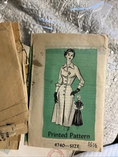 Annie Adam’s 4740 Vintage Dress Size 16 1/2 Bust 35 Waist 29 1940’s Asymmetric