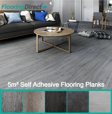 5m² Floor Planks Tiles Self Adhesive Wood Effect Vinyl Flooring Bathroom Kitchen