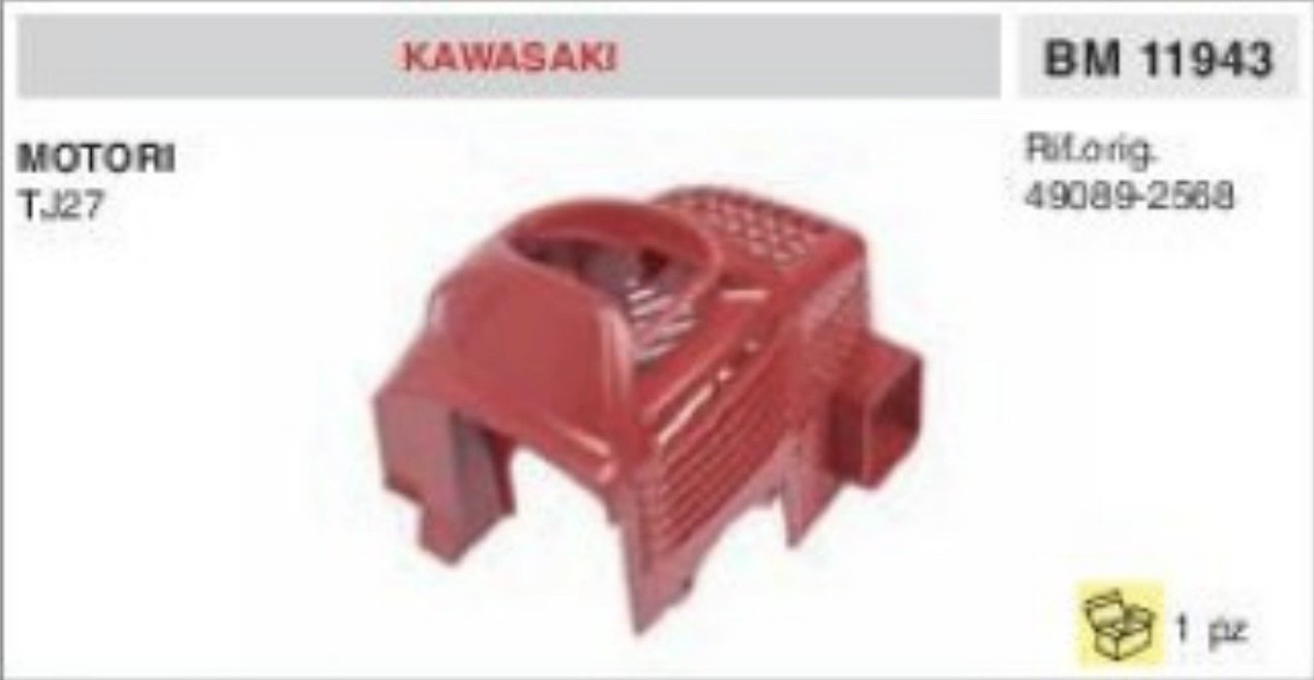 49089-0766 Upper Plastic Engine Cover Kawasaki TJ27 Brush 49089-0766 Upper Plastic Engine Cover Kawasaki TJ27 Brush