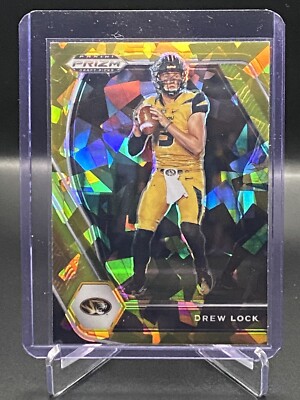 2021 Prizm Draft Picks Football Drew Lock 30 Gold Cracked Ice Seahawks NM-MT