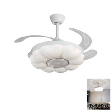 Ventilateur Plafond Lumière Pales Rétractable 96W Lustre Suspension 50CM SJ-196