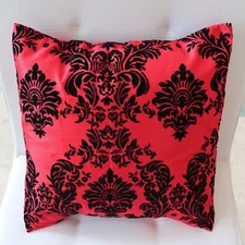 Taffeta Damask Victorian Print Decorative Throw Pillow 18" x 18" Cushion Cover