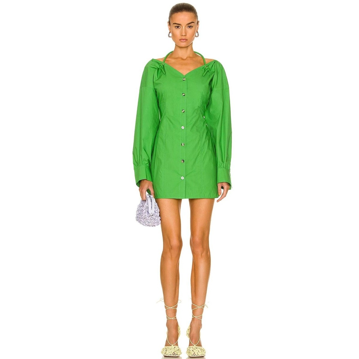 green emerald velvet dress NANUSHKA | Shada Fluid Jersey Dress