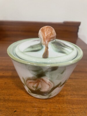 John B. Taylor Covered Sugar Bowl Harvest Pear Stoneware Country Charm