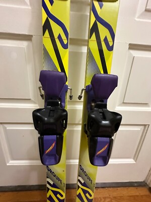 1990s Rossignol 7S K Equipe Downhill Slalom Race Skis 188cm, Neon