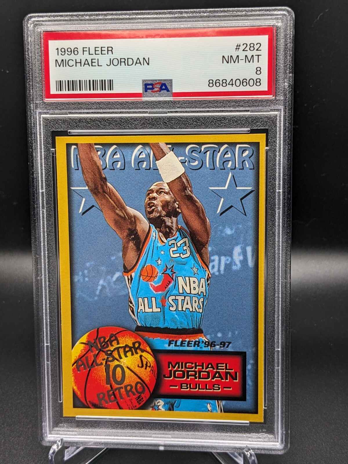 1996 Fleer #282 Michael Jordan PSA 8 NM-MT Chicago Bulls