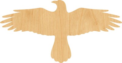 Flying Crow Laser Cut Out Wood Shape Craft Supply - Woodcraft Cutout